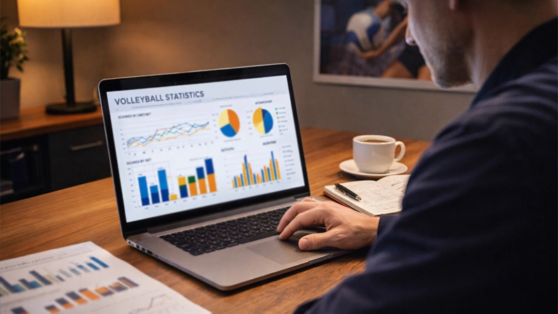 Analista che studia le quote per le scommesse sulla pallavolo
